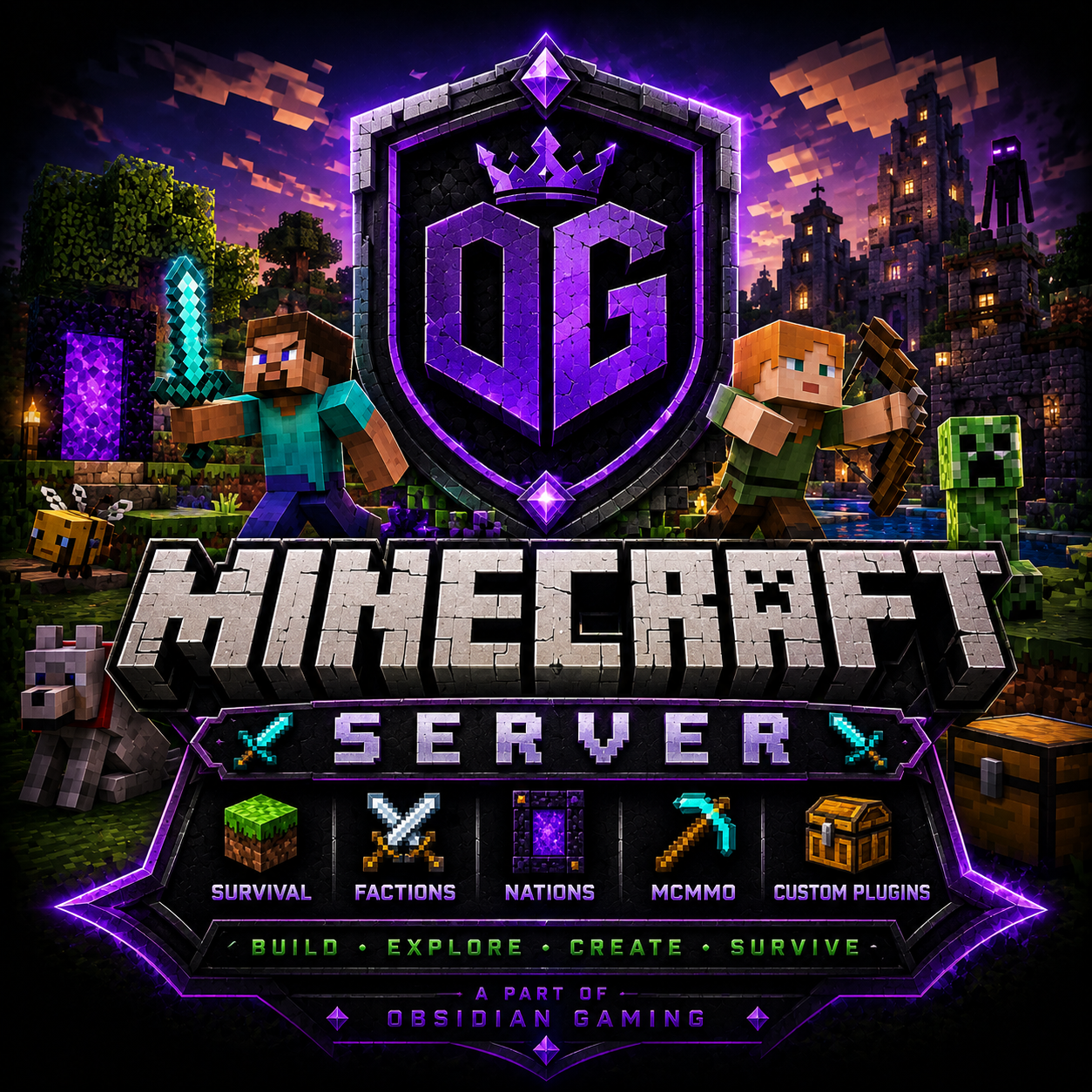 Obsidian Gaming Minecraft server artwork